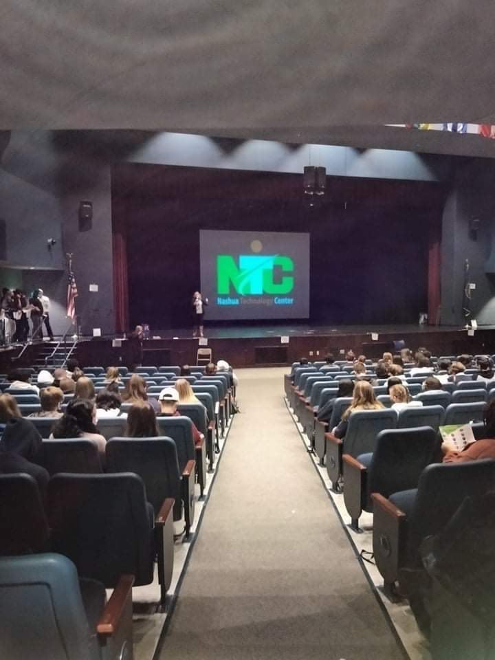NashuaTC's tweet photo. The Nashua Technology Center Ambassadors presented to all sophomore students at North High School on Tuesday December 7th. Ambassadors shared information about the 19 CTE programs offered at North &amp; South High Schools. (The same program will be offered at South in January) https://t.co/7wEBWEMVfF