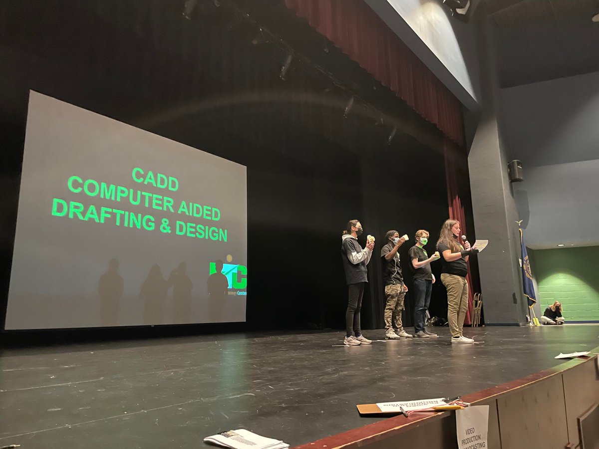 NashuaTC's tweet photo. The Nashua Technology Center Ambassadors presented to all sophomore students at North High School on Tuesday December 7th. Ambassadors shared information about the 19 CTE programs offered at North &amp; South High Schools. (The same program will be offered at South in January) https://t.co/7wEBWEMVfF