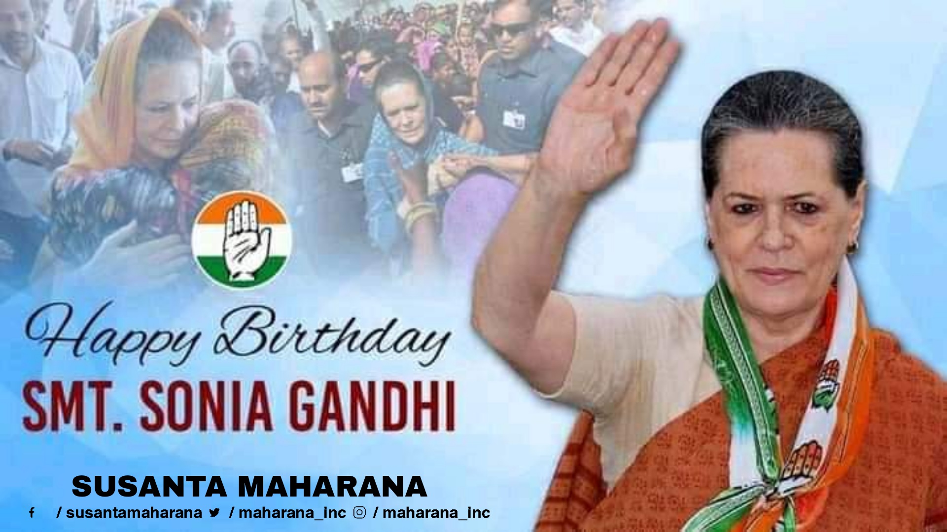 Happy Birthday Madam Sonia Gandhi ji. Wish You a Healthy, Active & Long Life . 