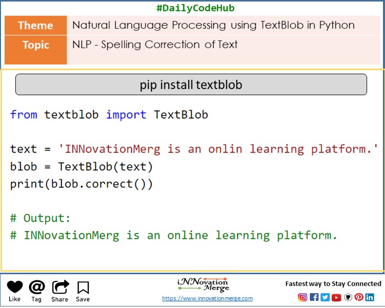 InnovationMerge's tweet photo. Day 361 DailyCodeHub
{Refresh}[Revise]<Reshare>
#Python #programming #Coding #pythoncode #data #pythonlearning #tech #codingbootcamp #codinglife #dailycoding  #100DaysOfCode #dailycodehub #dailylearning #DataScience #programminglife #MachineLearning #technology #NLP #Data #techno https://t.co/th3qkq7IOG