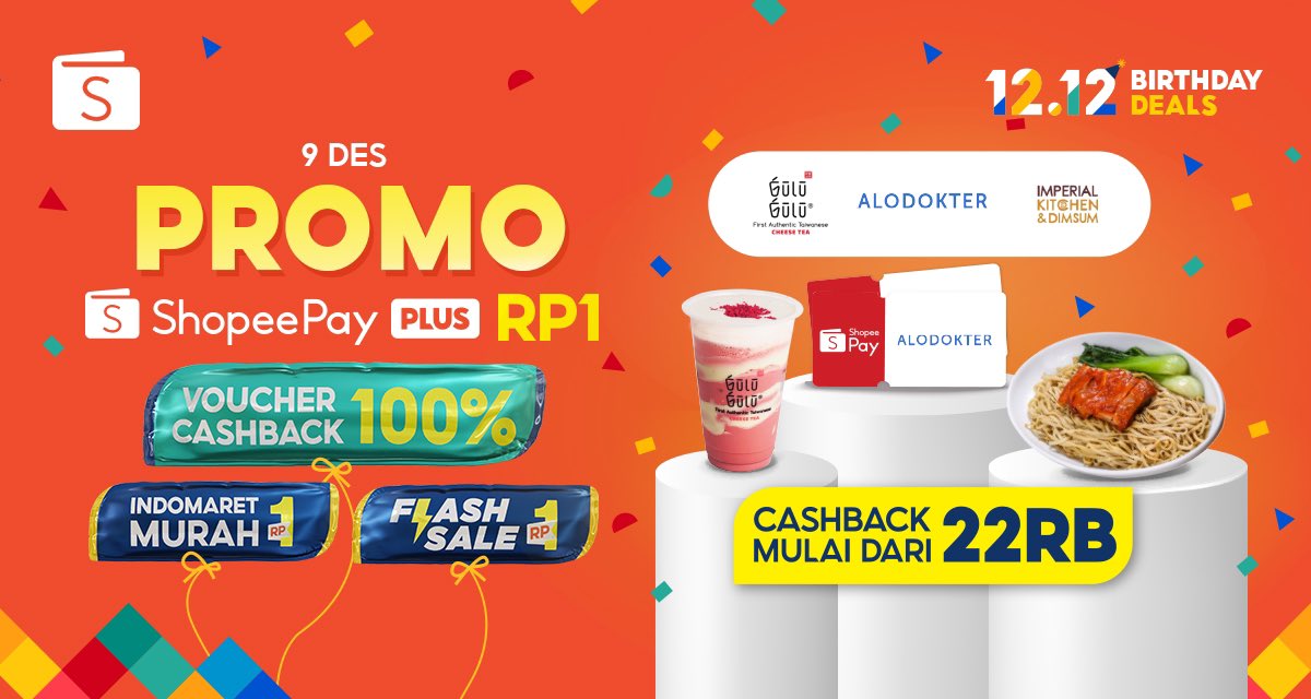 ShopeePay_ID's tweet photo. Udah upgrade jadi #ShopeePayPlus belum, Sobat ShopeePay? 😜
Kalo belum, upgrade sekarang yuk karena ada promo khusus HARI INI! Kamu bisa beli berbagai voucher #CumaSatuRupiah dan dapetin CASHBACK MULAI DARI 22 RIBU.
Cek info lengkapnya di https://t.co/RaCQuUulSb yaa. 🥳 https://t.co/rUstYP1SVm