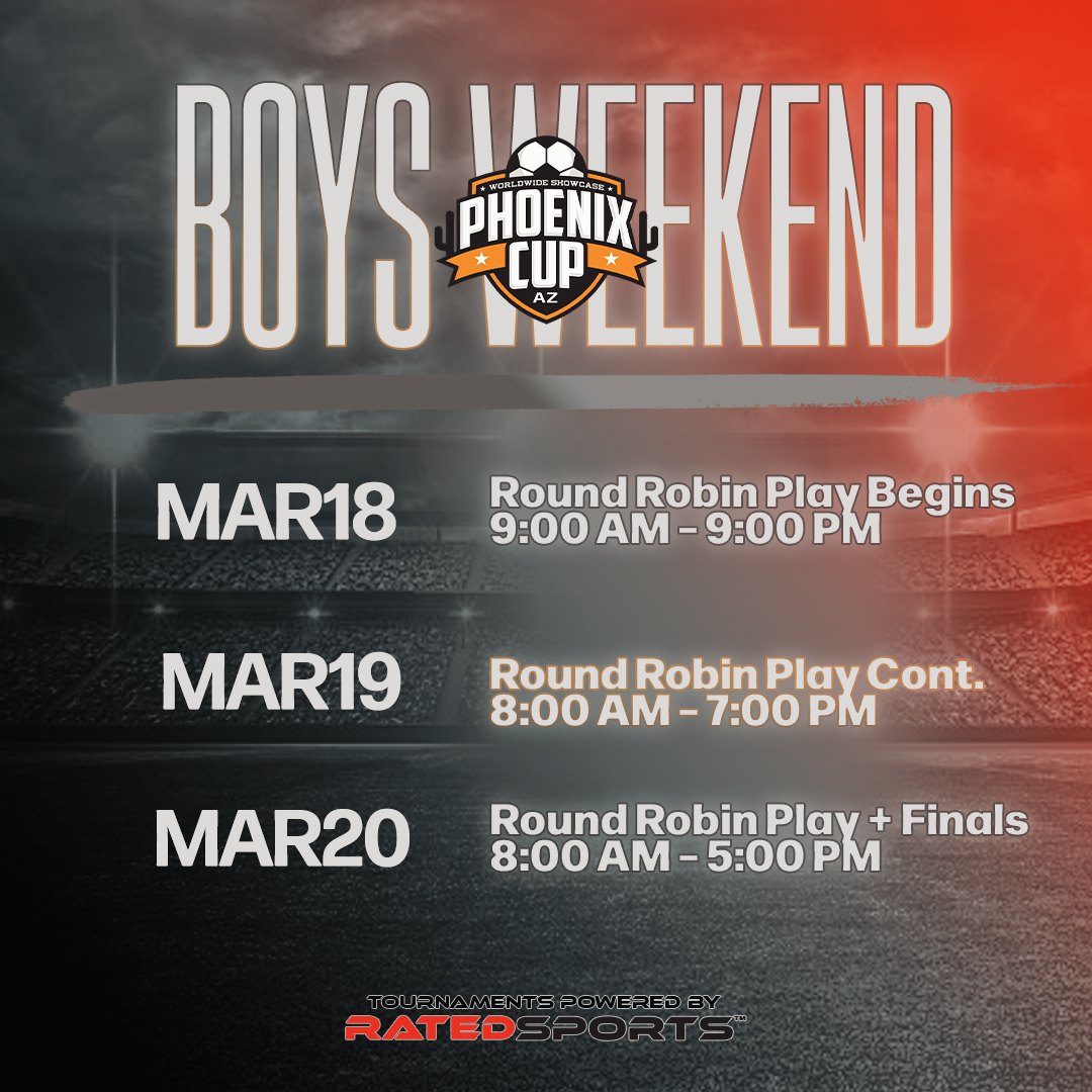 ratedsports's tweet photo. Only 2 days left of Early Bird signups for the 2022 Phoenix Cup! If you register your team by Dec. 10th, you'll receive $250 off your signup fee!

Top-20 tourney. ✅
550+ teams. ✅
100+ college scouts. ✅ 

Register: https://t.co/A4FCTBNPy8

#PoweredByRatedSports | #PhoenixCup https://t.co/rrD7xXK3Fl