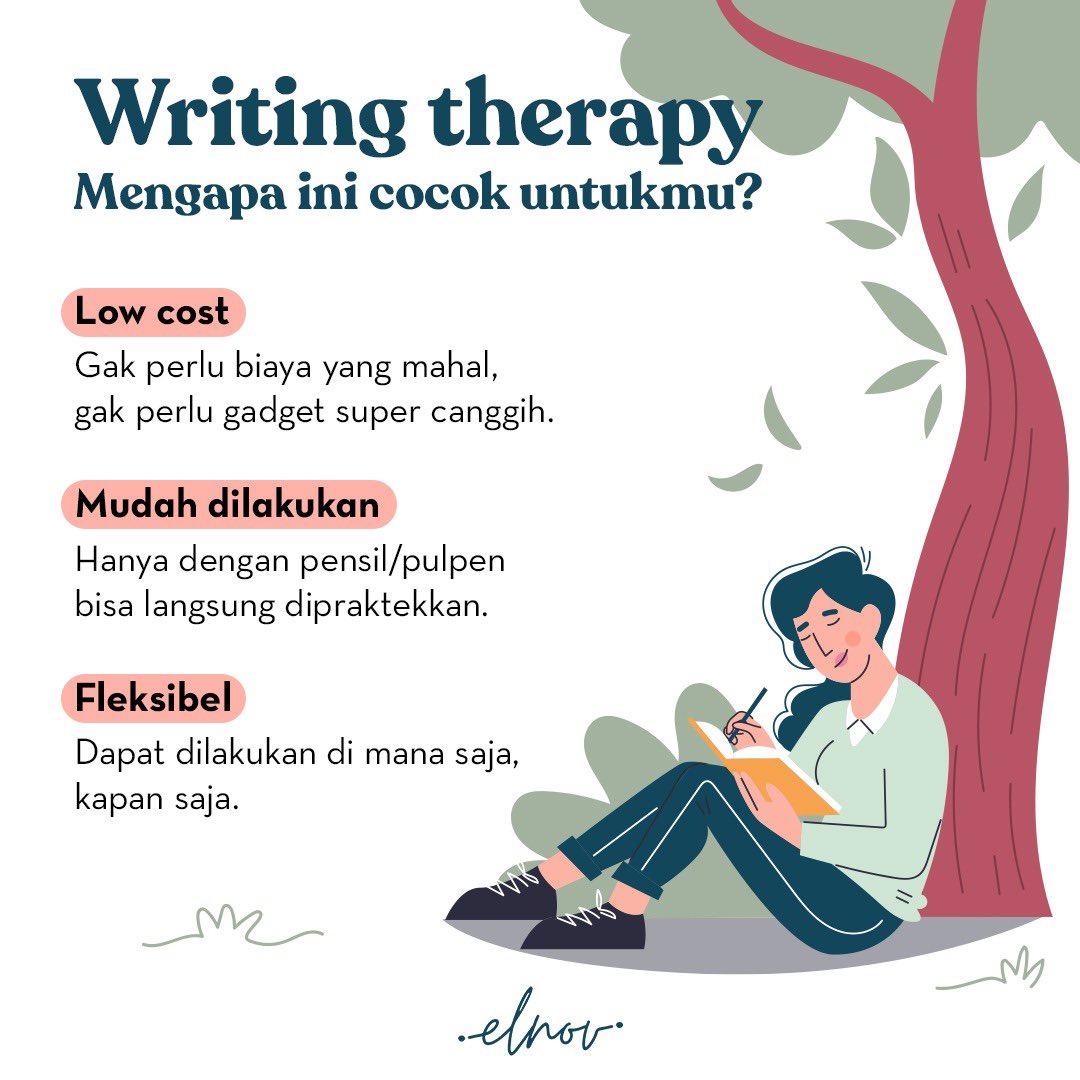 ✒️ Ada beberapa alasan mengapa writing therapy ini cocok untukmu. #Elnov #MemoarSeorangBipolar #writingtherapy #writingandmentalhealth