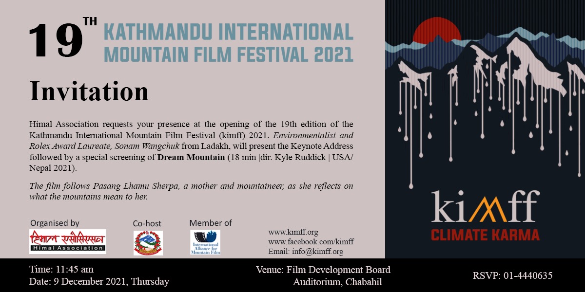 Wangchuk66's tweet photo. IN THE BEAUTIFUL KATHMANDU VALLEY...
FOR THE KATHMANDU INTERNATIONAL MOUNTAIN FILM FESTIVAL
Will be speaking on the theme this year... #ClimateKarma
#ClimateAction @UNFCCC @UNEP @UNinIndia @ClimateReality @PMOIndia #Ladakh #ILiveSimply https://t.co/DOPkMjlImd