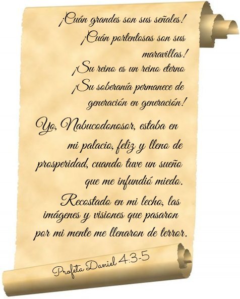 OyM_dtD's tweet photo. 📜
El rey Nabucodonosor,
a todos los pueblos y naciones que habitan en este mundo, y a toda lengua:
¡Paz y prosperidad para todos!
Me es grato darles a conocer las señales y maravillas que el Dios Altísimo
ha realizado en mi favor.
📖#ProfetaDaniel 4:1-2 https://t.co/nQvEpDoMcv