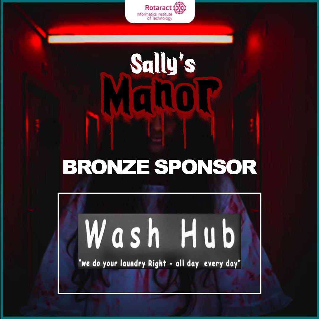 IITRotaract's tweet photo. Introducing out Bronze Sponsor for Sally’s Manor, Wash Hub. 

Wash Hub is more attentive to the service provided than your average laundromat. Need squeaky clean clothes at a decent price? Wash Hub should be your go-to.

#Rotaract #Rotaract3220 #RACIT #SallysManor
#HorrorHouse https://t.co/FXxGLU1zju
