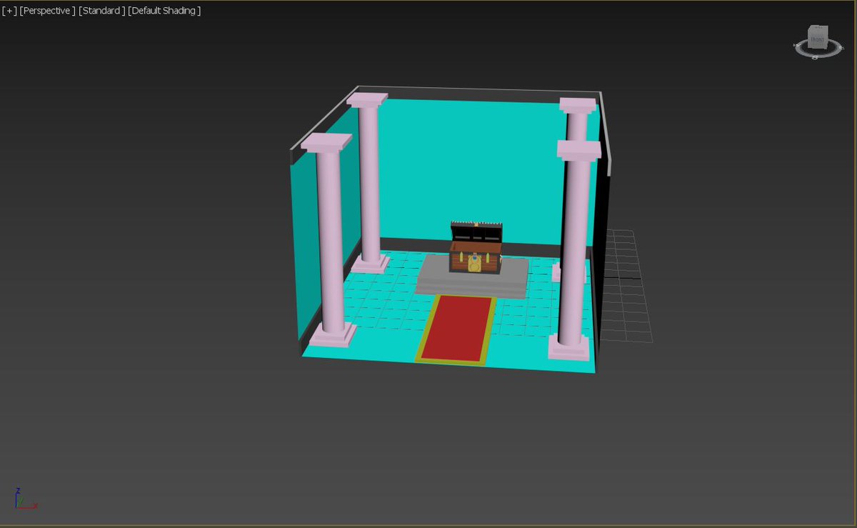 Kasuke416's tweet photo. I'm working on a treasure room in 3D Studio Max. This is the progress that I did so far which I going to add more stuff. #3dsMax #GameDev #Modeling https://t.co/lFPfQ3A3Fh