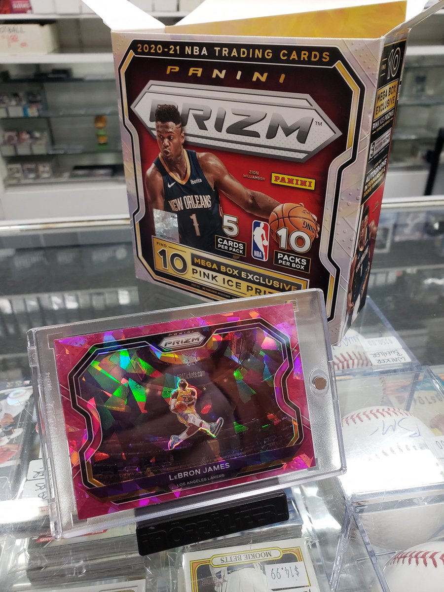 surfcitycards's tweet photo. Customer Cracks Mega box to find HUGE Card @surfcitycards 2020-21 Prizm LEBRON JAMES "Kobe Dunk" Pink Cracked Ice #lebronjames23 #kobedunk #panini https://t.co/cXWR1OXLRl