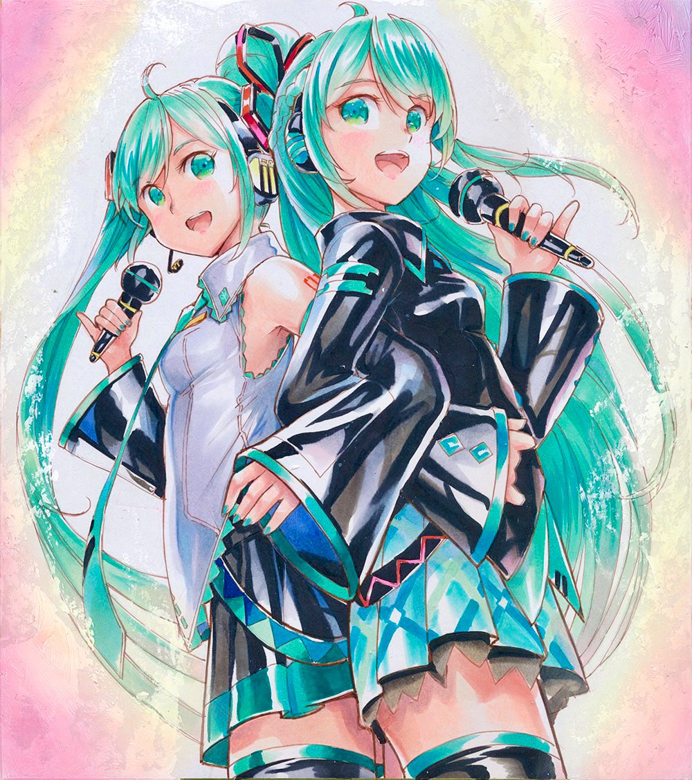 初音ミク 「#いいミクの日
✨✨¶(⁄•˅̮•∖)⁋✨✨ 」|MayoRiyo まよりよのイラスト