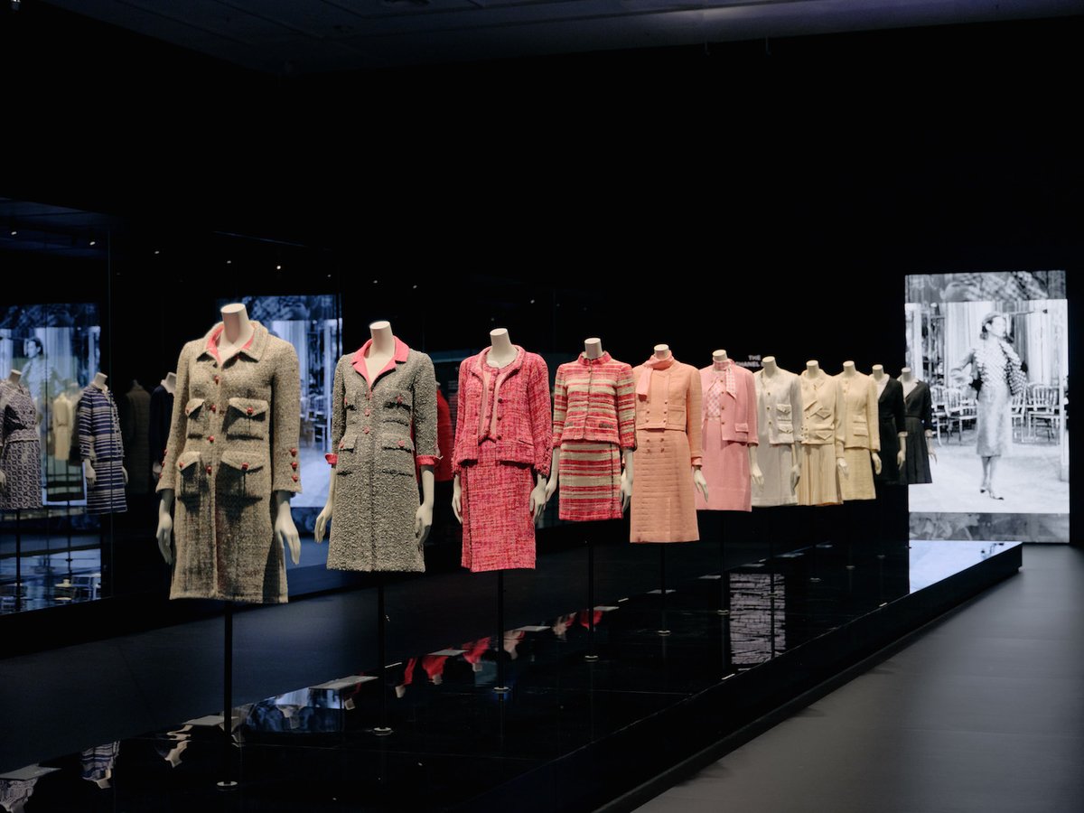 A rainbow of Chanel suits at the <a href="/NGVMelbourne/">NGV</a>'s new show 'Gabrielle Chanel: Fashion Manifesto', which opened recently and runs until 25 April 2022. Photo: Tom Ross #ngvchanel #chanel #ngv #fashion
