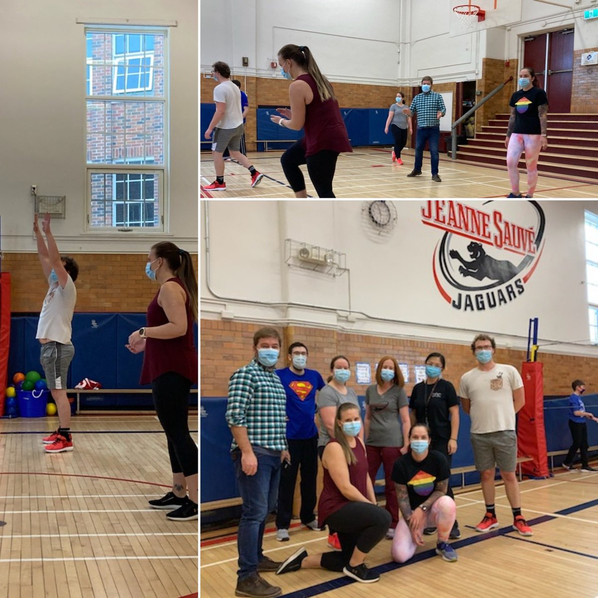 Great staff vs Grade 8 volleyball game to support our #jaguars and how well they played all year. Even the principal and vice-principal got in on the action! #bumpsetspike <a href="/JeanneSauveFIPS/">Jeanne Sauvé FIPS</a> <a href="/TVDSB/">Thames Valley DSB</a> <a href="/TVDSBcares/">TVDSB Mental Health</a> <a href="/TVDSBsports/">Elementary Athletics</a>