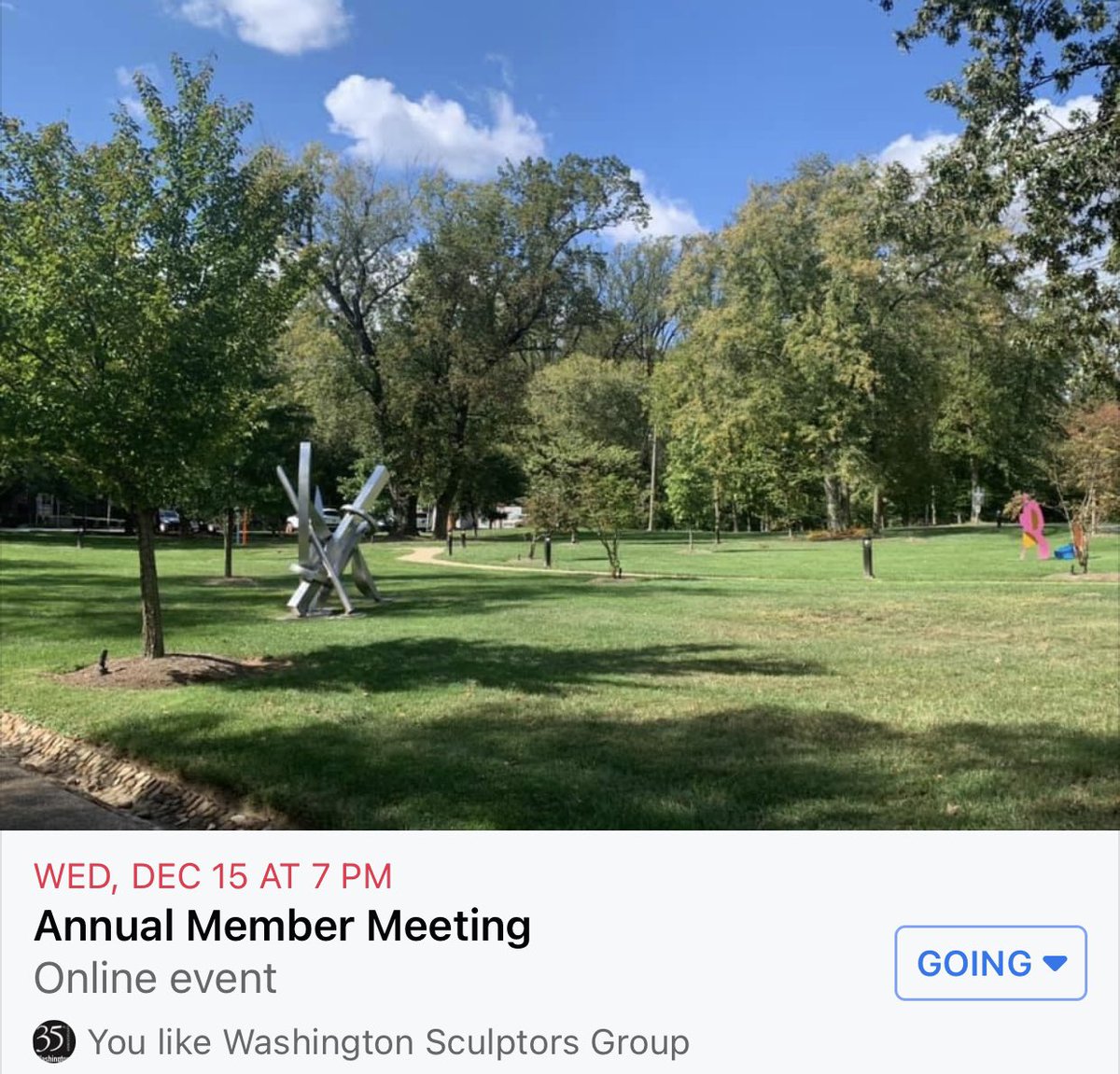 _homemaker's tweet photo. WSG invites you to our 2021 Virtual Annual Meeting on Wed, Dec 15 from 7-8:30pm. Great for members to chat with our board, celebrate WSG’s successes, & get excited for exhibitions & programs for the year ahead. Link in your emails from WSG! @dcsculptors #washingtonsculptors https://t.co/mBzRoh557p