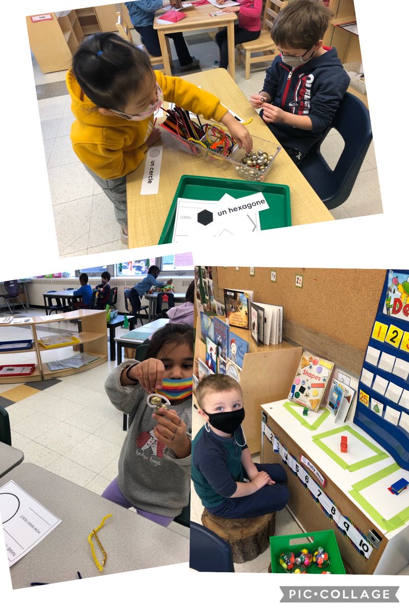 grefrench's tweet photo. Exploring 2D shapes! 🎄🔺🔔🔴 @StGregoryOCSB #ocsbKinderMath https://t.co/Cmy2jxBUBB