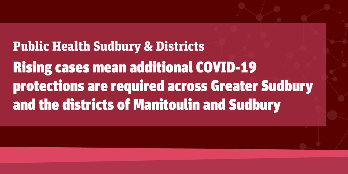 PublicHealthSD's tweet photo. Rising cases mean additional COVID-19 protections are required across Greater Sudbury and the districts of Manitoulin and Sudbury https://t.co/EEKLiT7adl https://t.co/3NwCwjhsnz