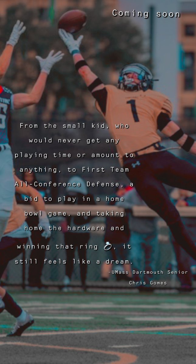 This Friday, a brand new feature article is coming to Boston Sports Syndicate

     - From adversity to a champion - 

#WinTheRep 🏴‍☠️ | <a href="/CorsairFootball/">UMass Dartmouth Football</a>