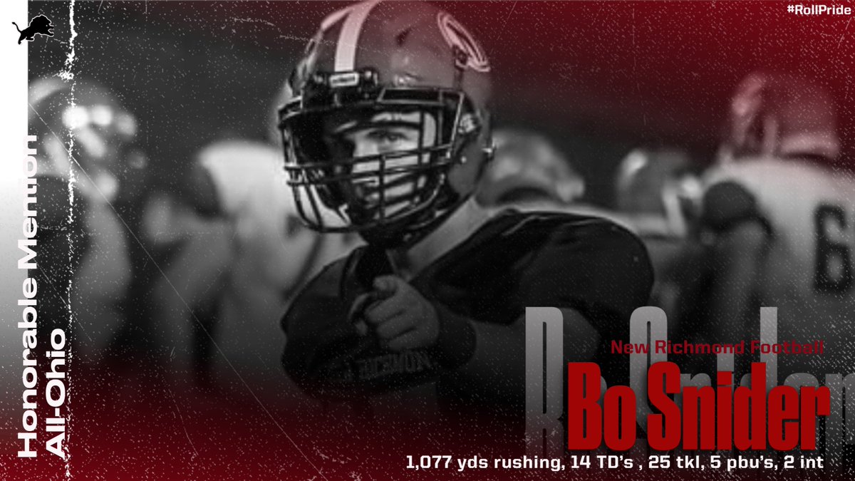 Congratulations to Sr, RB/DB Bo Snider <a href="/BoSnider8/">Bo Snider</a> on earning Honorable mention All-Ohio!