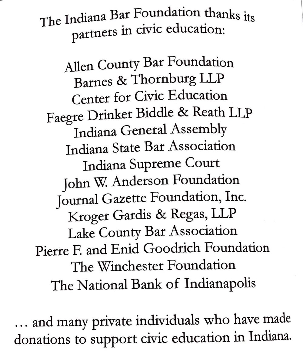 An excellent day to discuss the Bill of Rights at the ⁦<a href="/INBarFoundation/">Indiana Bar Foundation</a>⁩ We the People finals. Congrats to all that commit to teach and learn about civic education. And a shout out to the ⁦<a href="/HSESchools/">Hamilton Southeastern Schools</a>⁩ &amp; ⁦<a href="/PCSCQuakers/">Plainfield Quakers</a> high schools for placing 1-3.⁩ <a href="/KGRLaw/">Kroger Gardis Regas, LLP</a>⁩