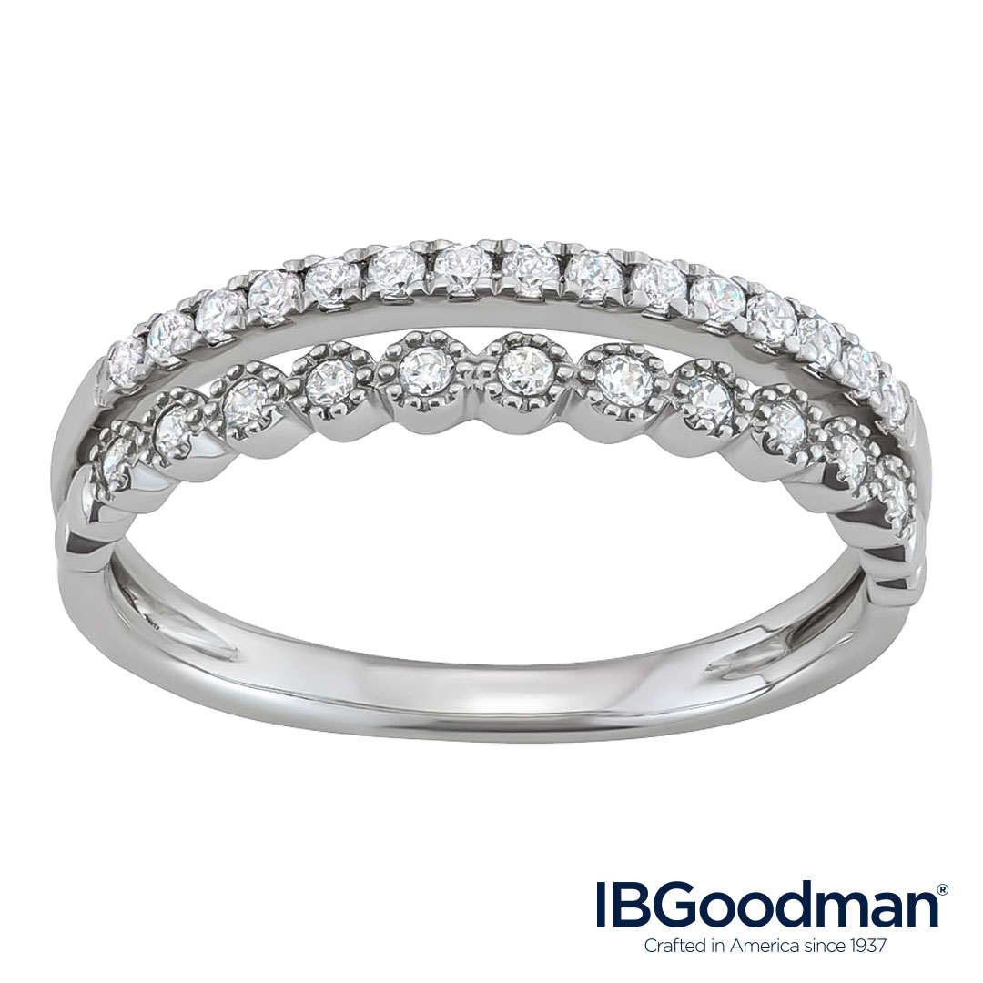 IBGoodman's tweet photo. Show her how much you love her with this beautiful 14K white gold stackable band with 1/4 ct. TDW round diamonds. Use code DEC20OFF to save 20% the sale price!  https://t.co/FxrE35ihfs #diamondring #stackableband #giftforher https://t.co/3fZJej43v0
