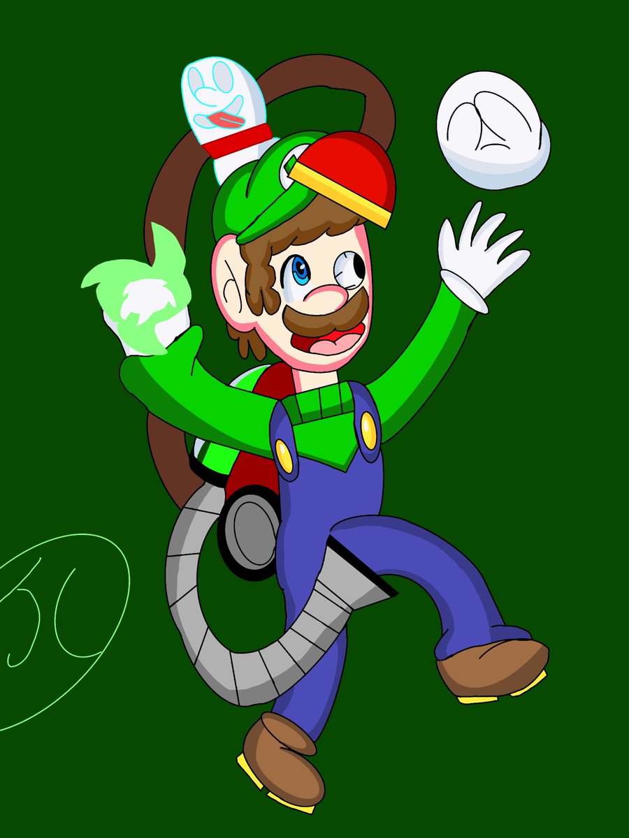 JCWArt's tweet photo. Luigi: Mario where are you ahhhhh it a ghost Mario help. #LuigiMansion https://t.co/eNagqmxbiA