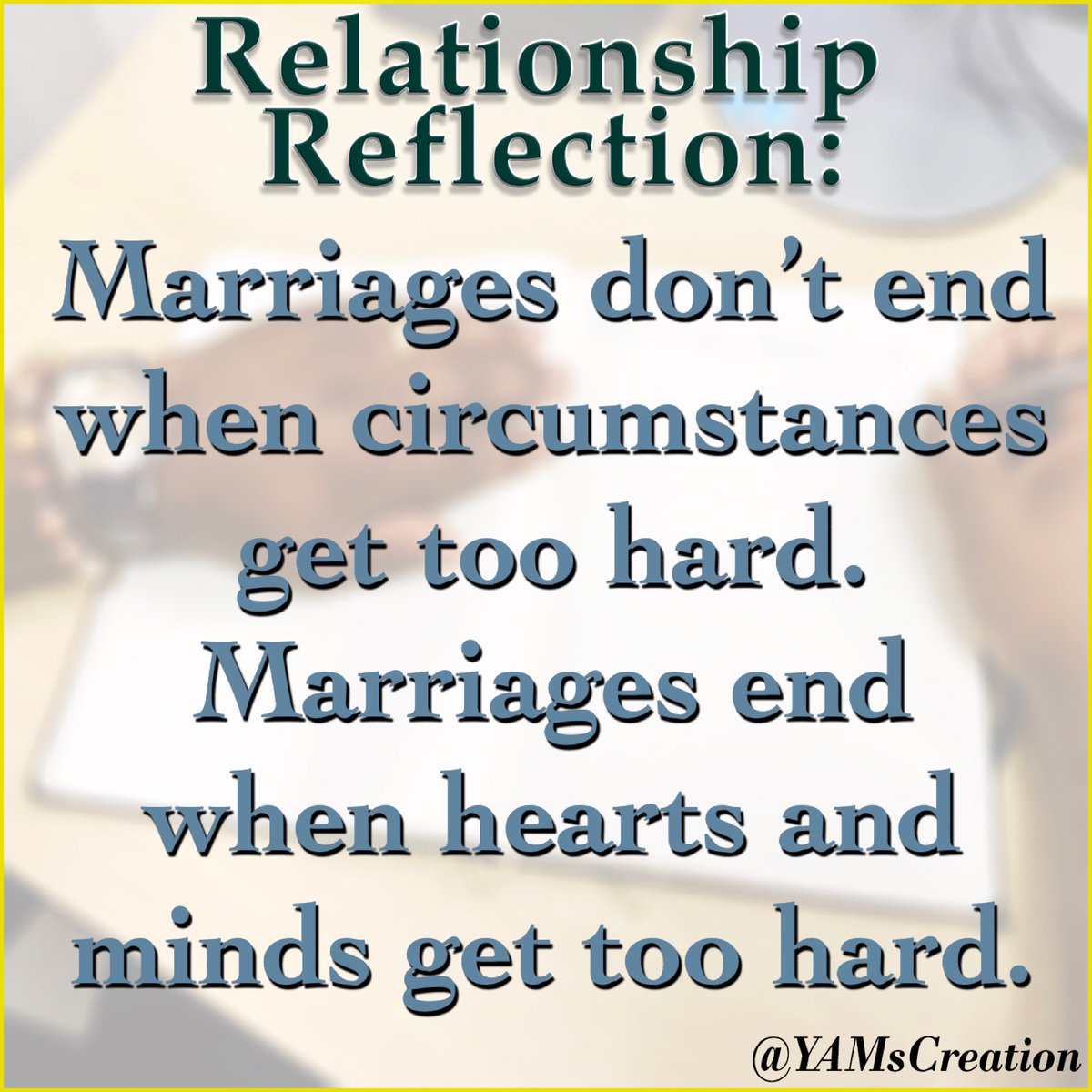 YAMsCreation's tweet photo. This is normally the time when many start to have issues and break up. So this thought goes for those dating too. If you like the person make the effort to make it work. #HardHearts #HardHeads #HardOutHere #LoveHard 
#ManifestYourGreatnessAll2022  #RelationshipTuesday https://t.co/ZrJp3NoDxO