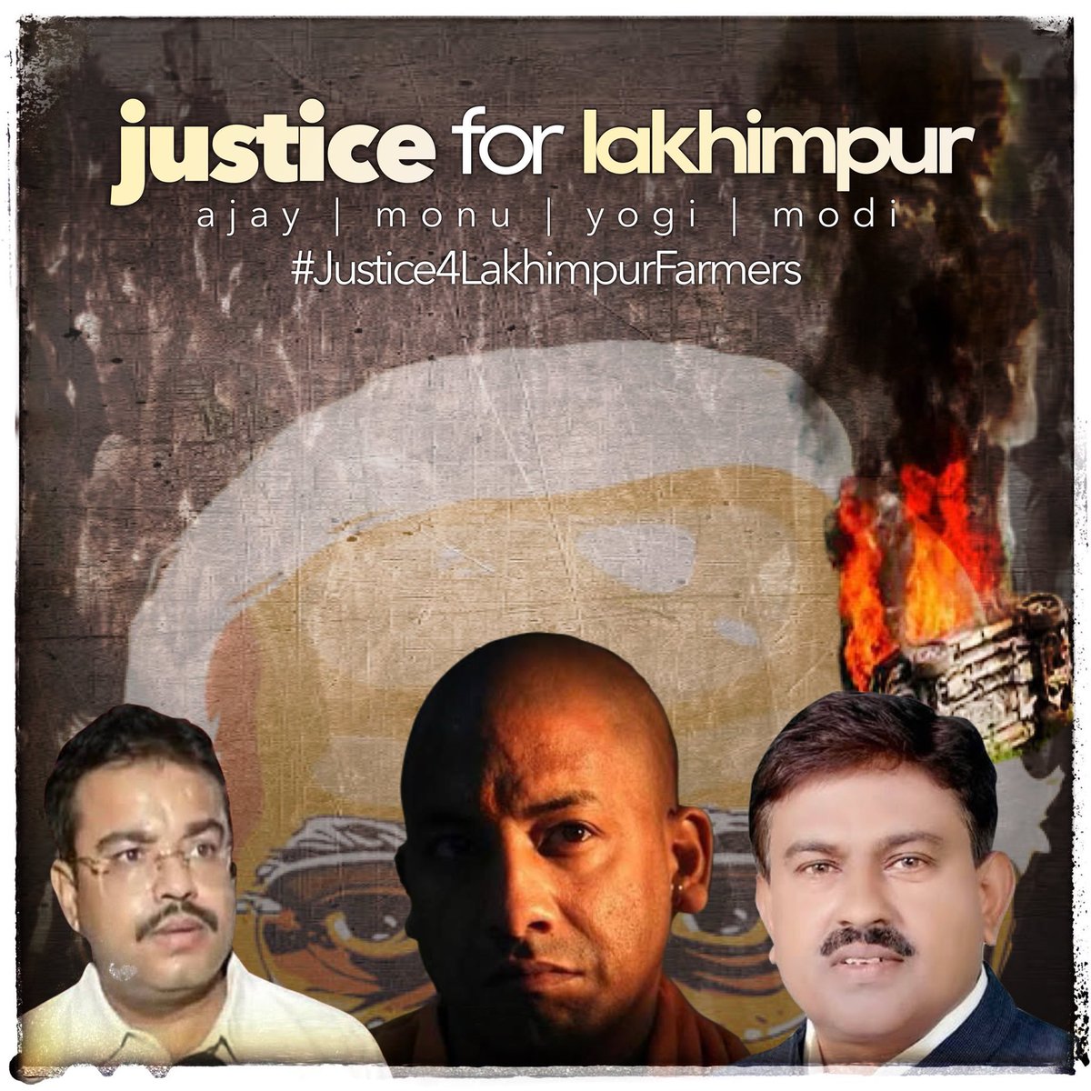 kisanektamorcha's tweet photo. The fight is not yet over. 
Our farmers are still protesting for justice against the violence done by BJP govt
Farmers demand justice
#Justice4LakhimpurFarmers https://t.co/pZkY6ZhrUF