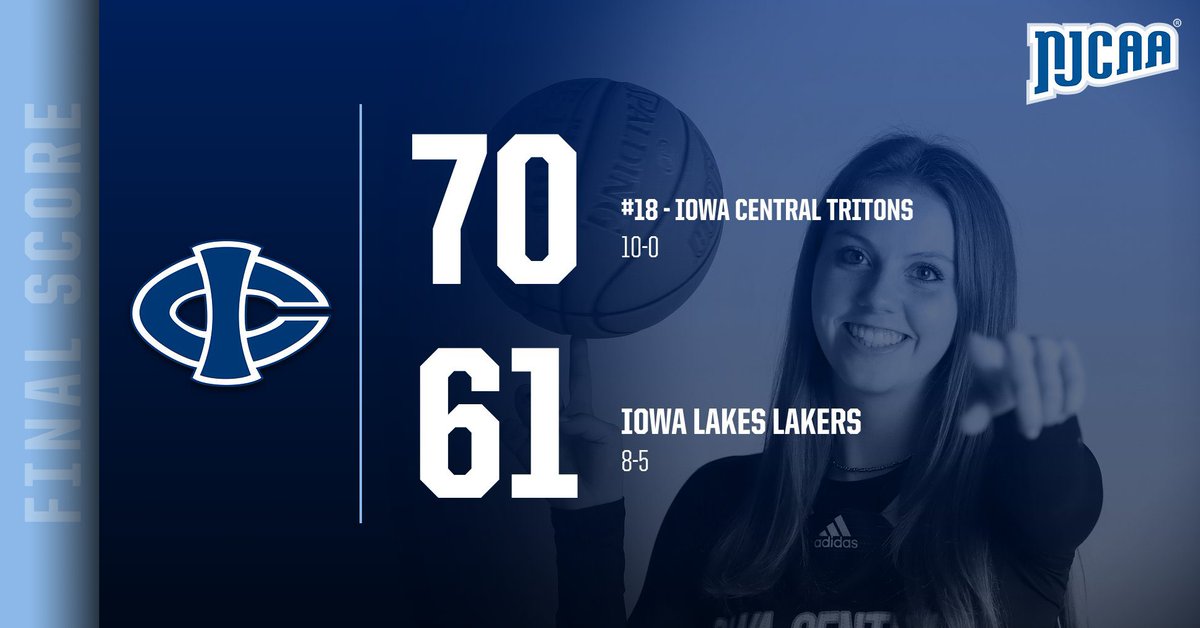 TRITONS WIN!!!!!

(18) Iowa Central finishes off Iowa Lakes with a 70-61 overtime victory! 

Up next: Iowa Central will host the Ellsworth Panthers this Saturday at 1PM inside of Hodges Fieldhouse. #TritonNation 🔱