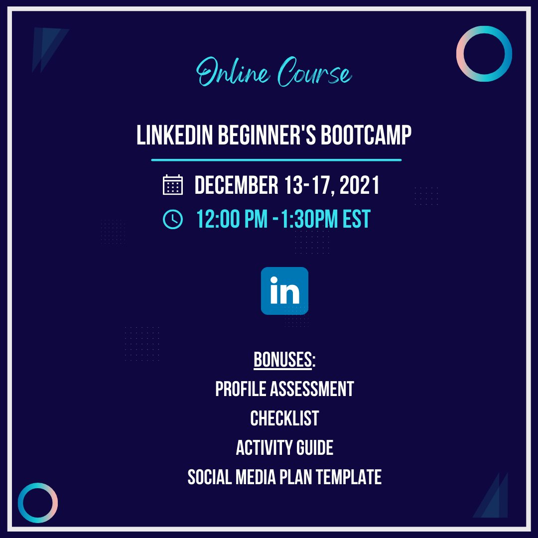IngorvanRooi's tweet photo. Weโre running a LinkedIn Beginner's Bootcamp during the week of December 13-17, 2021.
Send me a DM to sign up if you need help setting up your profile and getting started with building your community.
#bootcamp #supportsmallbusinesses #linkedinbasics https://t.co/E02dRKHFjP