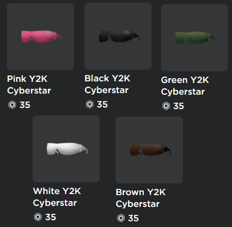 Black Y2K Cyberstar Glasses