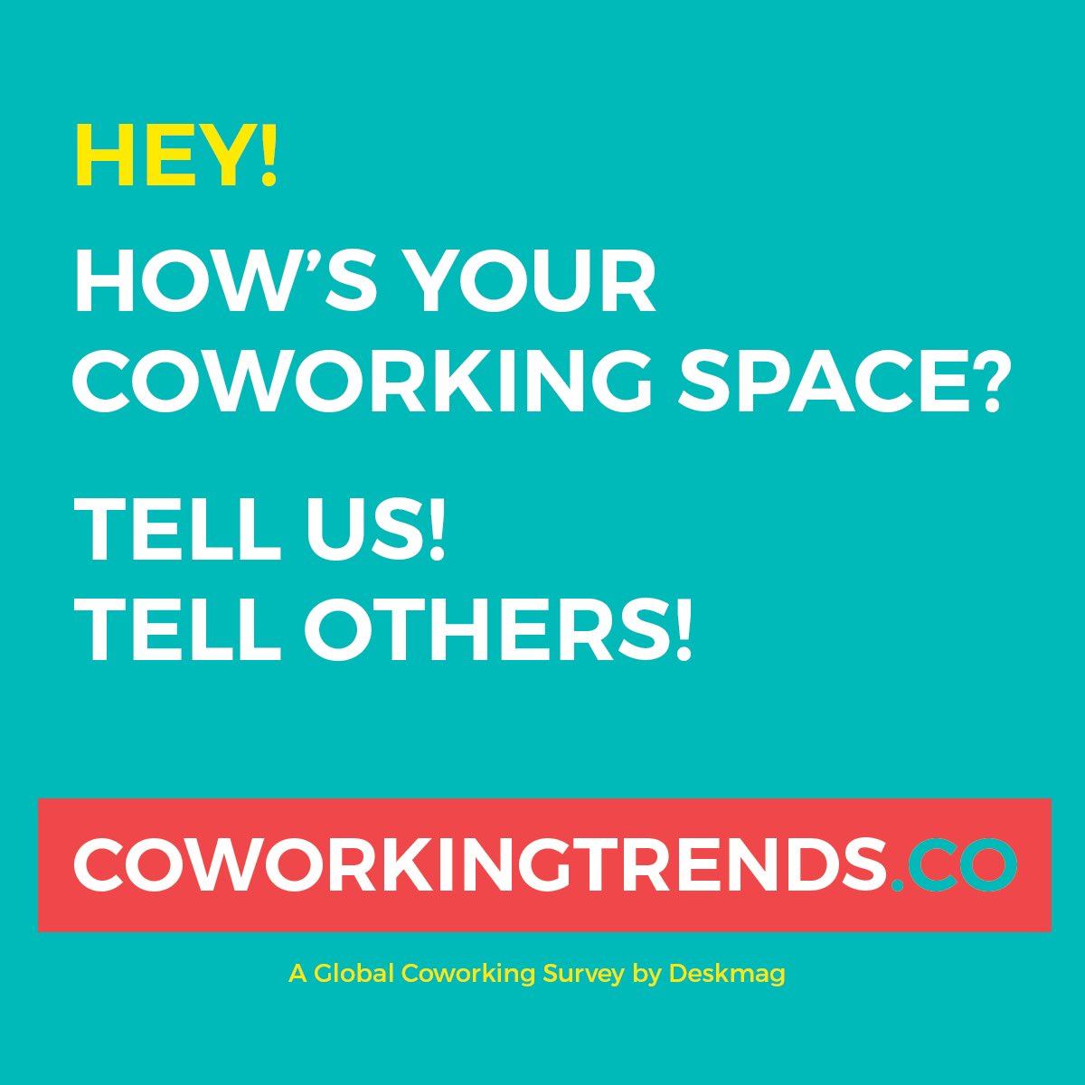 We need your help with this Global Coworking Survey by our friends at <a href="/deskmag/">DESKMAG</a>! Canadian coworking operators - please add to the data by taking the survey here: bit.ly/22cotrends #coworking #canada #data #statistics #trends