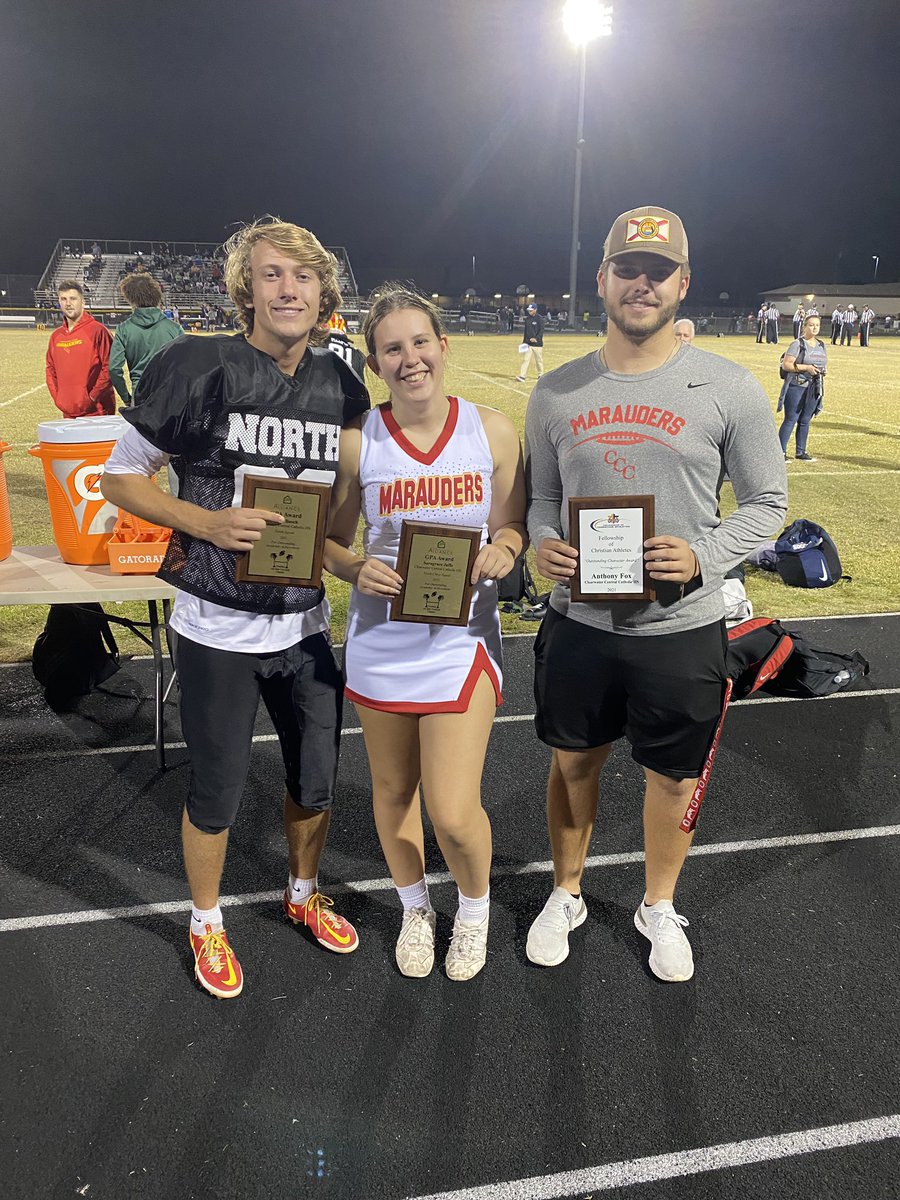 CCCMarauders's tweet photo. Fellowship of Christian Athletes Outstanding Character Award (Anthony Fox) 

GPA Award for Outstanding Academic Achievement (Sarahgrace Jaffe) 

GPA Award for Outstanding Academic Achievement (Brice Busch) https://t.co/MI3JReilcW