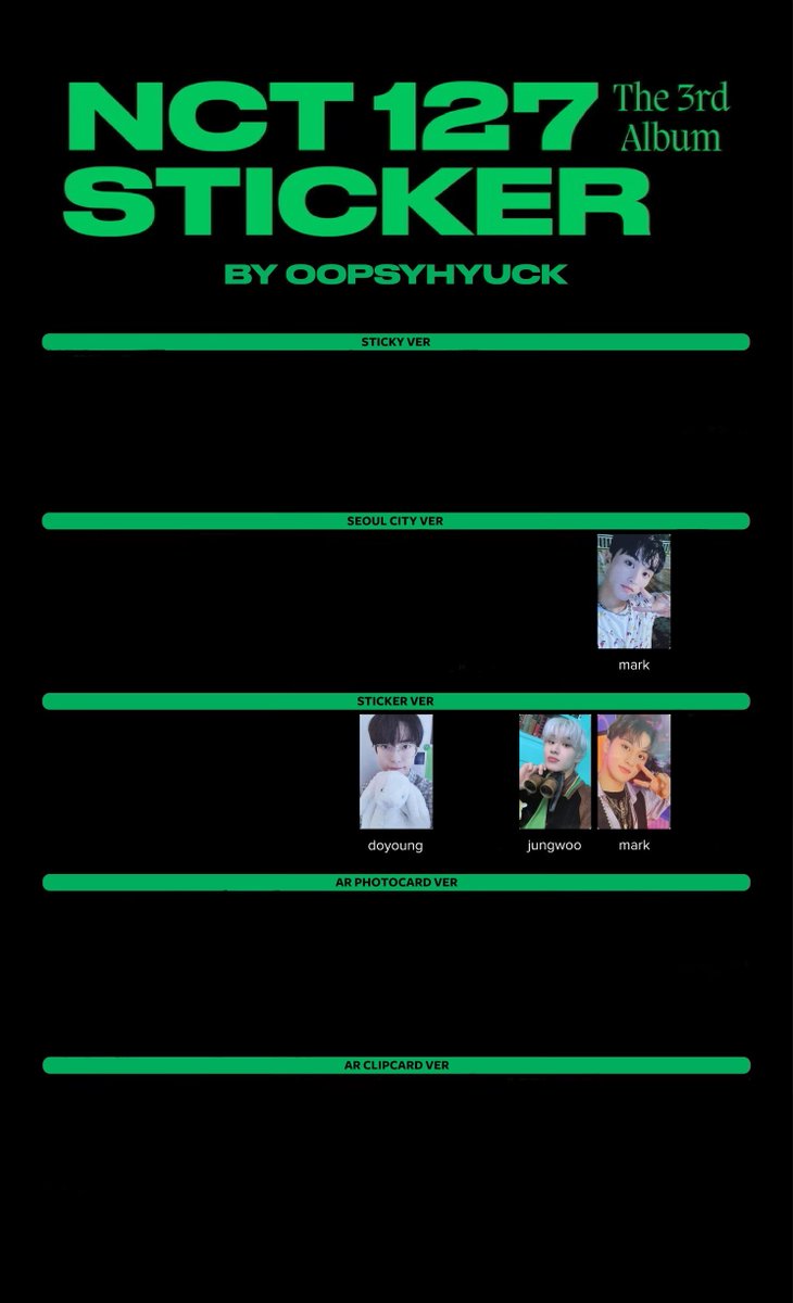 suhyhnim's tweet photo. [HELP RT]

WTB (🇲🇾only)

🐰 Doyoung Sticker
🐶 Jungwoo Sticker
🐯 Mark Sticker
🐯 Mark Seoul City

Prefer on-hand, in a good condition. DM me your price, i'll consider. Help me complete my collection for sticker plsssss 🧎🏻‍♀️ 

Thanks! 🤍

#PasarNCT #pasarNCTmy https://t.co/OaXVaQgjId
