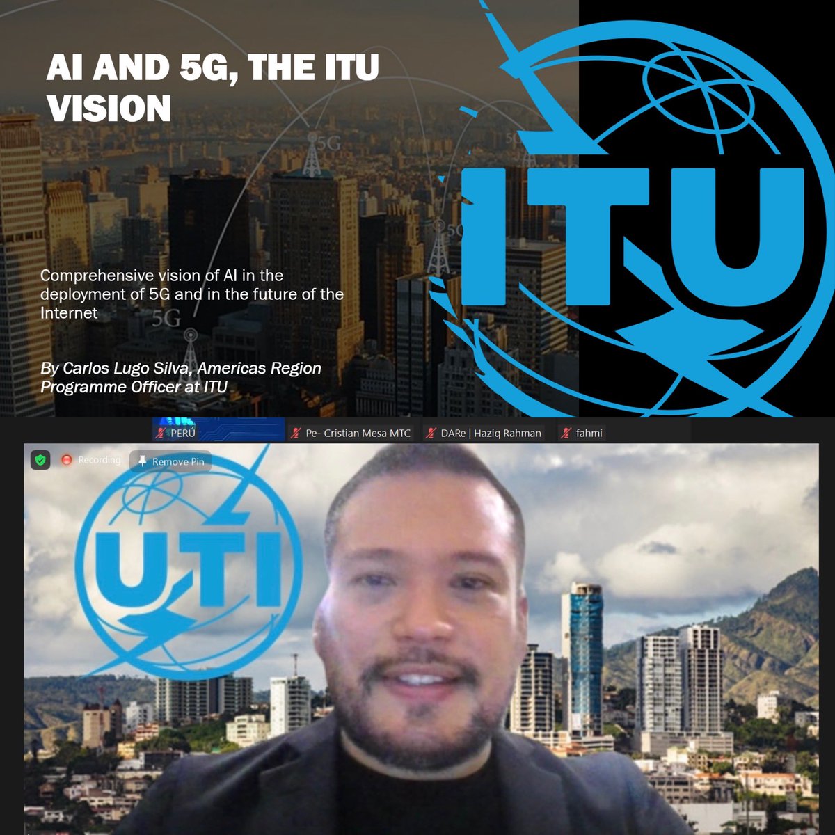 carloslugosilva's tweet photo. Today I had the honor of representing the ITU at the Asia-Pacific Economic Cooperation Forum APEC and shared the extensive work ITU has accomplished around Artificial Intelligence and 5G technology @ITUAmericas https://t.co/ZQi2lSO84W
