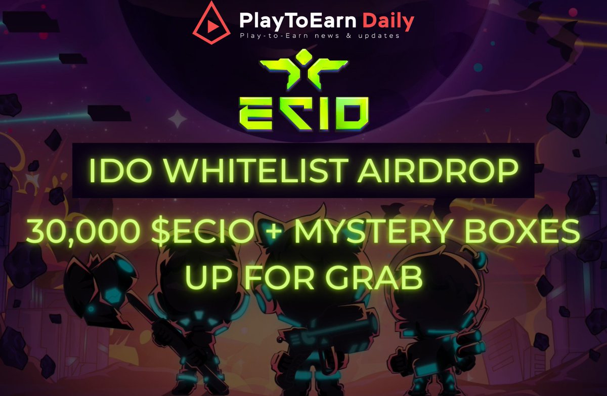 Web3Games_Daily's tweet photo. 🚀 @ECIOspace - an adventure-fighting game with squad tactics mechanics and RPG elements - is ready to be the next big #NFTGame.

We are honored to collaborate with them to airdrop $30,000 $ECIO + precious #NFTs boxes to 03 lucky winners.

Join now: 🔥🔥
https://t.co/uJGvrenf1l https://t.co/3x2srrppW6