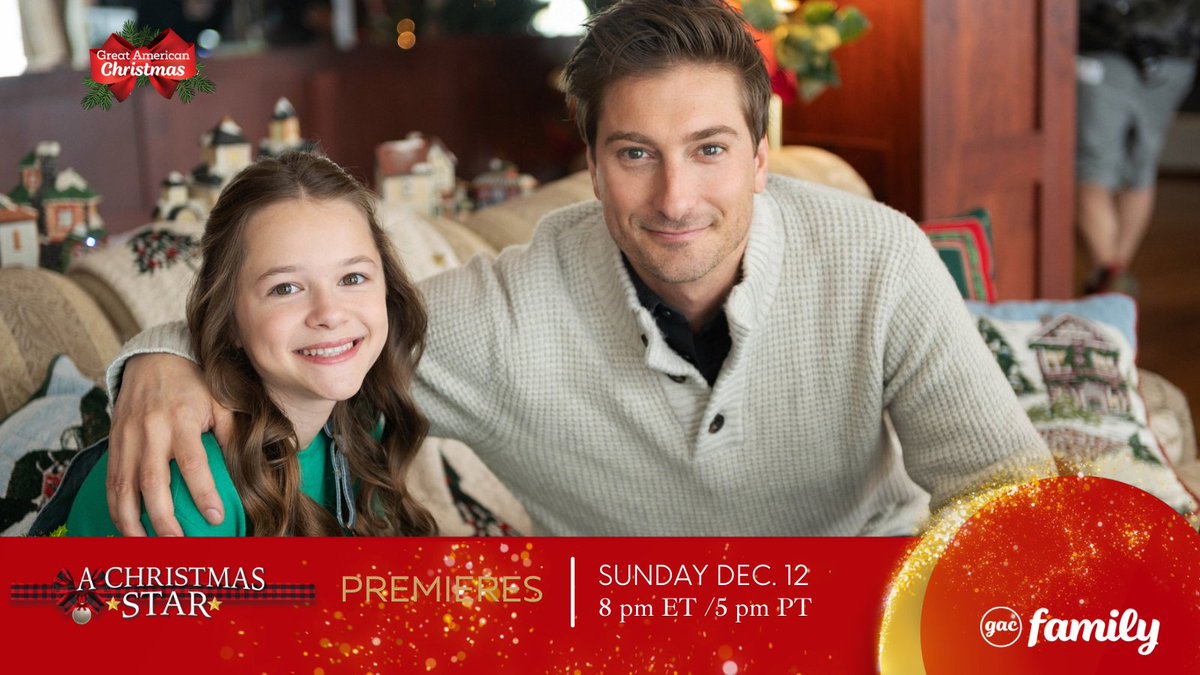 GAfamilyTV's tweet photo. Let #GACfamilyTV light up your Sunday night (Dec. 12) with #AChristmasStar, featuring @daniellissing & @saracanning, & #JulietteHawk, 8pmET/5pmPT! #GreatAmericanChristmas #12MoviesOfChristmas #StoriesWellTold #GACers #Hearties #Hopefuls ππ https://t.co/OsVTWj0aov