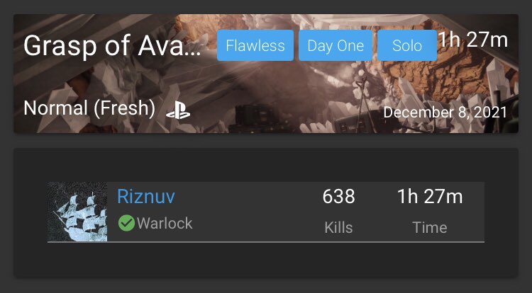 Sinners_Clan's tweet photo. Day 1 Solo Flawless | Grasp of Avarice

@xRiznuv 

#Destiny2 #Destiny2Art https://t.co/kAhIOfM4c5