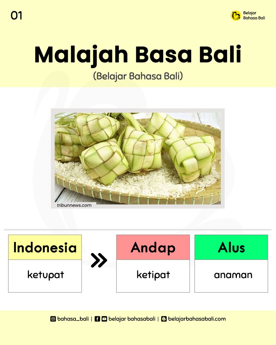 BahasaBali's tweet photo. Bisa ngulat ketipat?
.....
#bahasabali #bali #ketipat #ketupat #anaman https://t.co/JMkL9TD9Bl