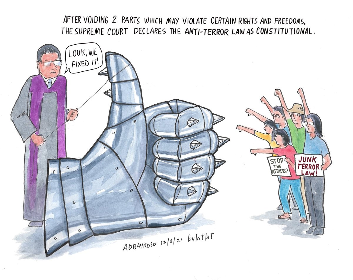 bulatlat's tweet photo. SALUNGGUHIT | What the Supreme Court decision really means for our democracy.
#JunkTerrorLaw https://t.co/vzWrkGE3V2
