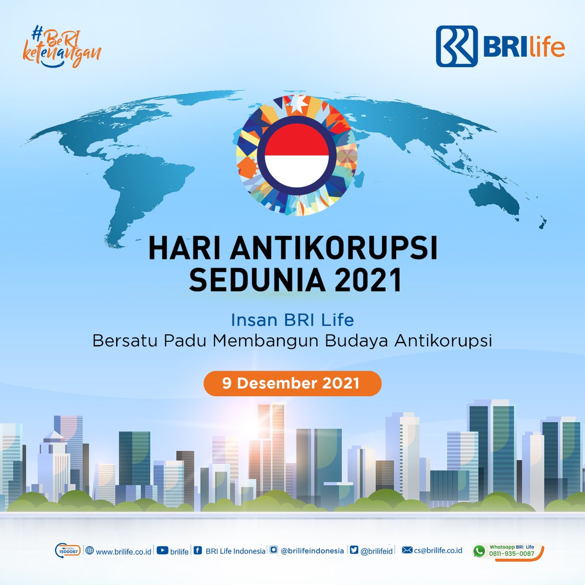 BRILIFEID's tweet photo. Hari ini, 9 Desember 2021 kita memperingati Hari Antikorupsi Sedunia.
Mari Insan BRILiaN, kita bersatu padu membangun budaya antikorupsi.
#BRILife
#BRILifeID
#UntukIndonesiaBRILiaN
#MemberiMaknaIndonesia https://t.co/OtFlKvFDCw