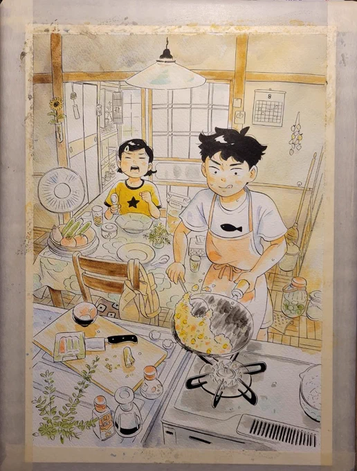 ひらやすみ2集いよいよ明日発売!
カバー絵のプロセスを公開～
いつもこんな感じでカラー描いてます。 