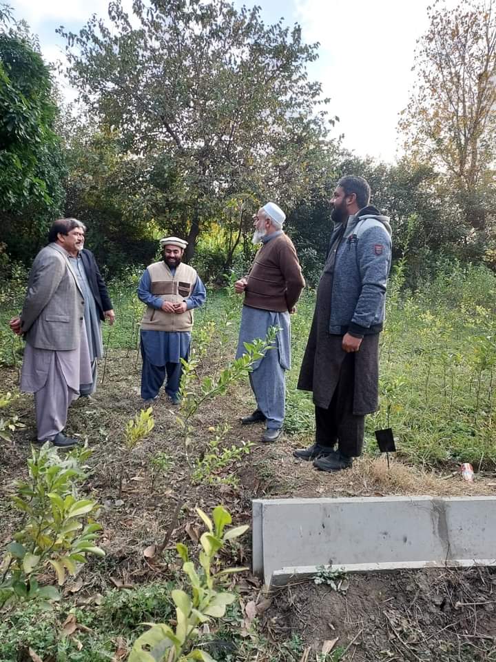 Honorable Director General Agriculture Extension Abid kamal sb checking various activities at FNF Dargai Malakand.@MohibUllahPTI