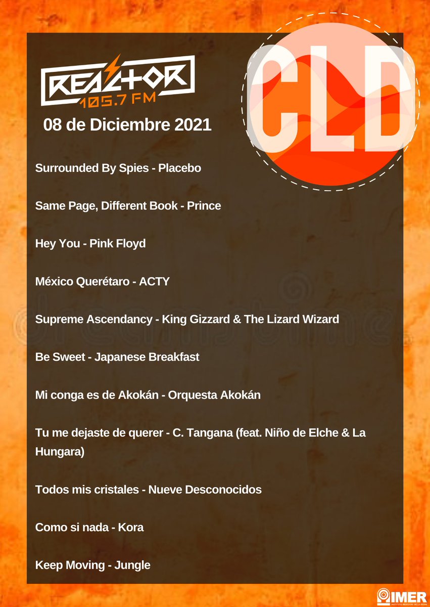 Reactor105's tweet image. Gracias por disfrutar de esta entrega de #Claudicamos al lado de @claudifonos y @corelis. Estas fueron las canciones que sonaron de 18 a 20 horas 🤗📻