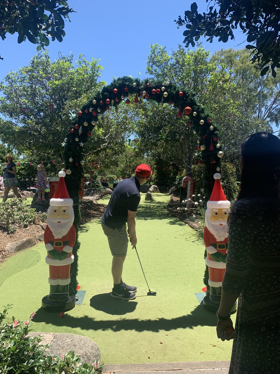 SamStehbens's tweet photo. @brettcollins100 losing his temper at mini golf #labChristmas (he came last) @IMBatUQ https://t.co/xVbMZPjynf