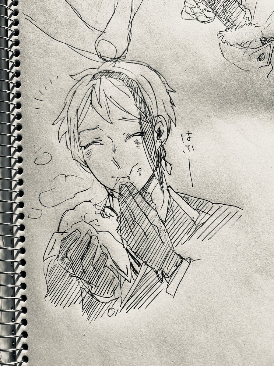 朝の一発描き
ピザまんとジェくん 