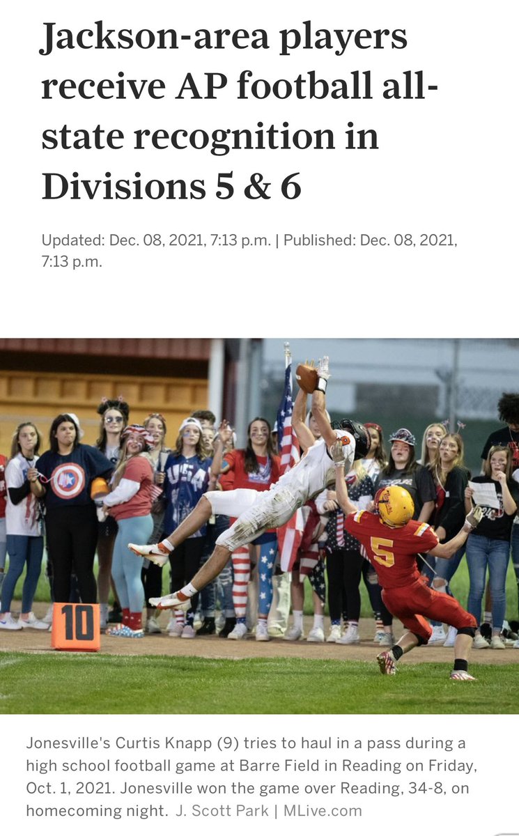 KnappCurtis9's tweet photo. Thankful to be named Michigan Associated Press First Team All-State Wide Receiver! @TheD_Zone @PrepRedzoneMI @MIexposure https://t.co/7b7xCsXjHV