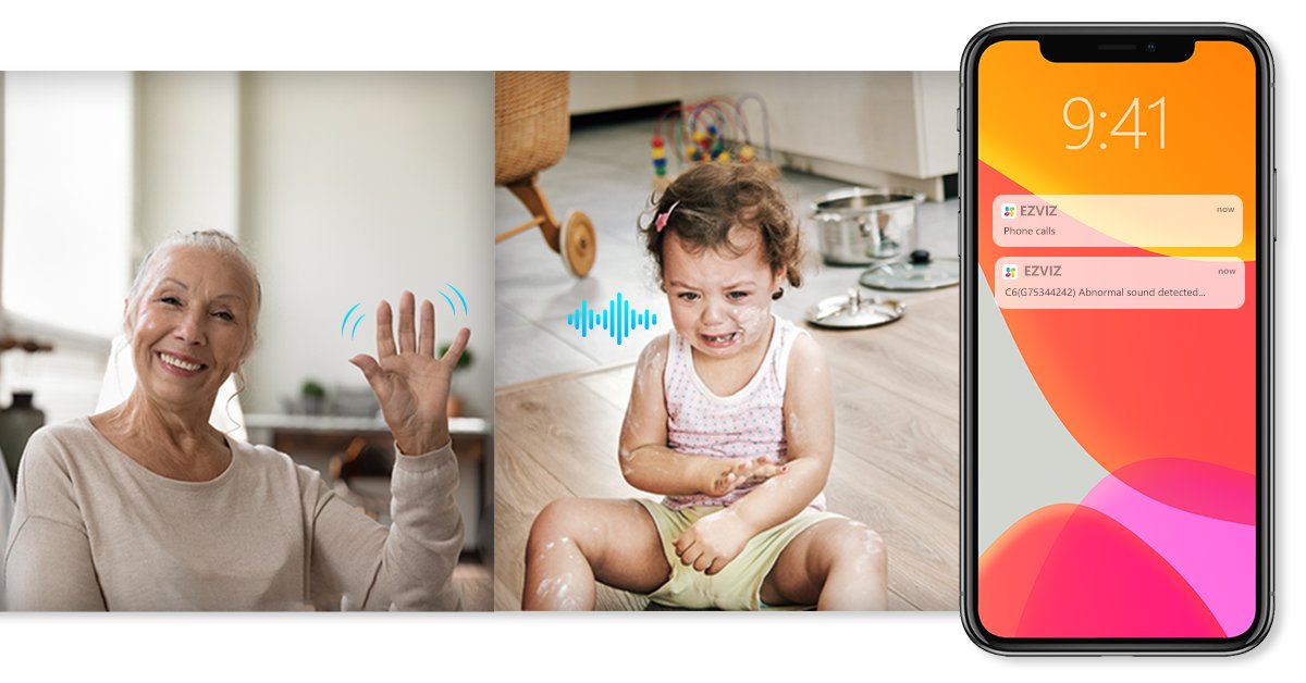 EZVIZ_Global's tweet photo. Whether it's crying, barking or meowing, the C6 will alert you when the noise level suddenly changes. Even better, your family member or babysitter can wave at the camera to initiate a video call to your phone.
Learn more: https://t.co/dqCy6C6niR
#EZVIZ #C6 #PetCam #PetDetection https://t.co/VyYAe9eWMD