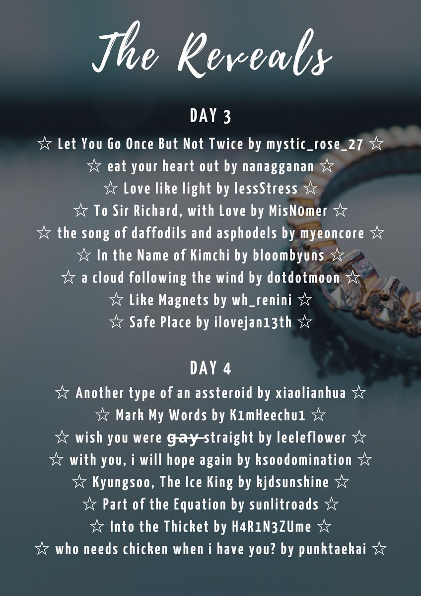 tiny__sparks's tweet photo. Finally, the moment you've been waiting for... 

The Reveals! 

Thank you for all the writers who celebrated rare pair round with us! We had a blast in this round as well ☺💜 https://t.co/w0MWDwueoQ