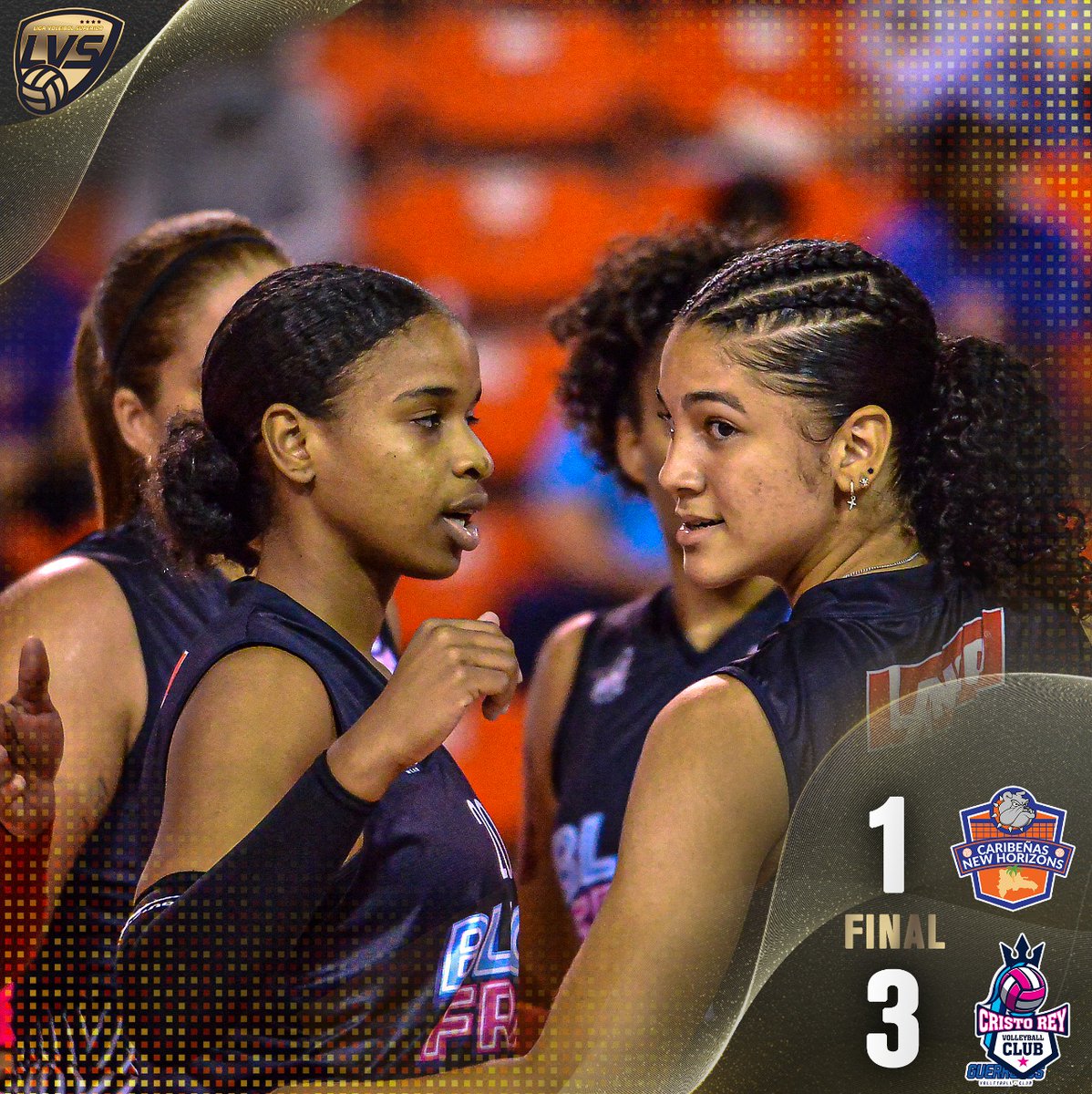 FINAL DE LA JORNADA.

<a href="/cristoreyvc/">Cristo Rey Volleyball Club</a> ⚔ apaga el fuego de <a href="/CaribenasVC/">CaribeñasVC</a> 🌴, 3-1 (25-17, 25-16, 22-25 y 29-27).

Que JUEGAZOOOO!!!

#LVS2021 #VolvioLaLiga #VoleibolDominicano #LVSFemenino #FinalLVS