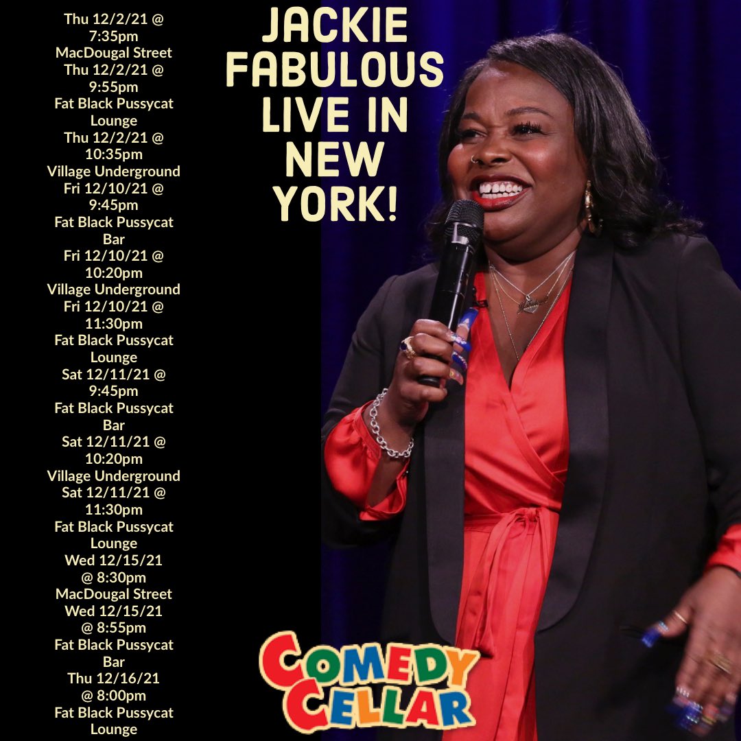 Come see me @comedycellarusa! Go to comedycellar.com for tickets! #WomenAreFunny #JackieFabulous #NewYork