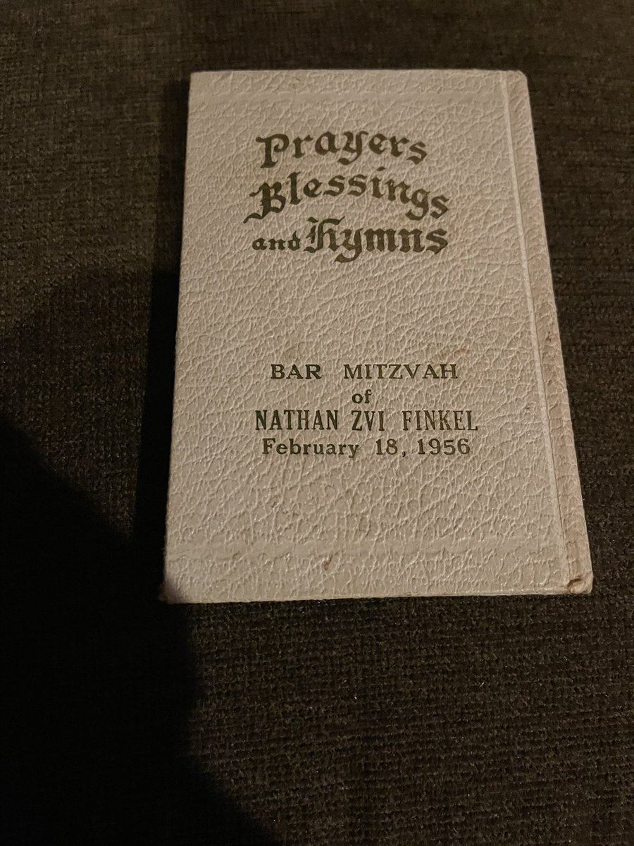 jonathankroll's tweet image. Parents going through old boxes of benschers in their home and found this. My mom grew up on same block as the future Rosh Yeshiva in Hollywood Park, Chicago. Mom recalls they had a retractable roof in dining room for a sukkah. All the kids on the block would play hide and seek.