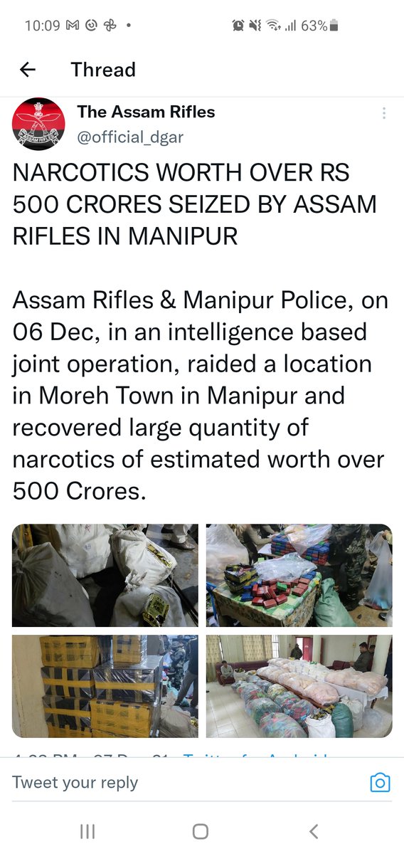 jdouglasSEA's tweet photo. Myanmar crystal meth showing up in NE India on this scale is not good, but also not surprising - in fact predictable and predicted. The reluctance or inability to discuss root causes and behaviour of organized crime leaves governments reacting https://t.co/iDCPGrqVHq